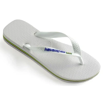 Afbeelding van Havaianas FLIP FLOP Brasil LOGO Teenslippers voor kinderen, Maat: 31 32, White Natuurrubber