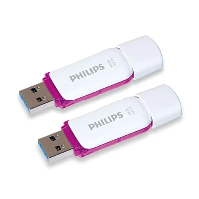 Afbeelding van Philips FM64FD75D USB Stick Flash Drive 64GB 3.0 LED Snow Edition Magic Purple 2 pack