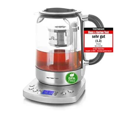 Afbeelding van EMERIO WK 122248 Waterkoker Snoerloos, BPA vrij, Met display Zilver, Zwart