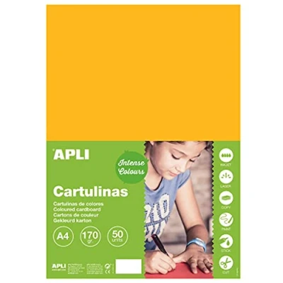Afbeelding van APLI 16501 Bristol geel 170 g A4 50 vellen
