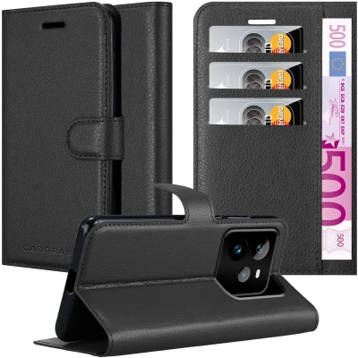 Afbeelding van Cadorabo Hoesje geschikt voor Realme GT7 Pro in PHANTOM ZWART Beschermhoes met magnetische sluiting, standfunctie en kaartvakje Book Case Cover Etui