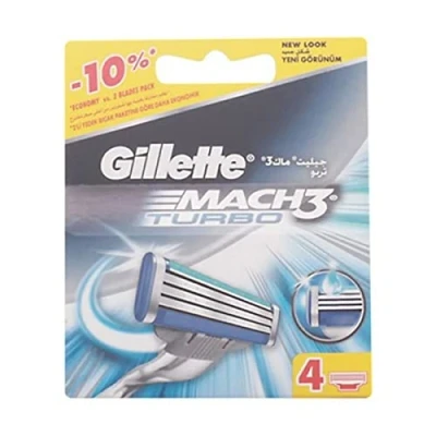 Afbeelding van Gillette Mach3 Turbo reservescheermes voor heren, 4 stuks