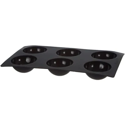 Afbeelding van Lékué Bakvorm Uit Silicone Voor 6 Halve Bollen Zwart Ø 7cm H 3.2cm