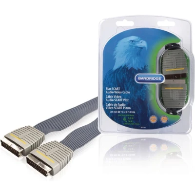 Afbeelding van Bandridge Bvl7305 Platte Scart Audio Video Kabel 5.0 M