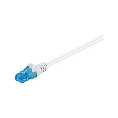 Image de goobay Cordon de raccordement RJ 45 (M) pour 25 cm UTP CAT 6a sans halogène, crochet, bloqué blanc
