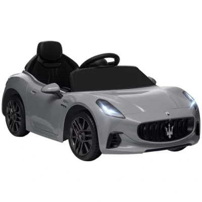 Afbeelding van AIYAPLAY Maserati Gran Turismo Folgore gelicentieerde elektrische auto voor kinderen, 12 V elektrisch voertuig met afstandsbediening 2,4 G, led koplampen, muziek, claxon, MP3, kinderen van 3