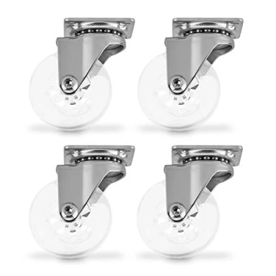 Afbeelding van SOTECH 4 stuks Swift zwenkwielen Ø 50 mm transparant, transportwielen tot 140 kg (35 per wiel), hoogte 64