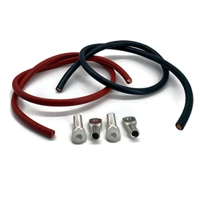 Afbeelding van Batterijkabel 50 mm², 4 x M8 kabelschoenen, elk 1 m, rood en zwart