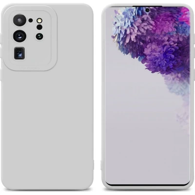 Afbeelding van Cadorabo Hoesje geschikt voor Samsung Galaxy S20 ULTRA in Fluid WIT Beschermhoes gemaakt van flexibel TPU silicone Cover Case