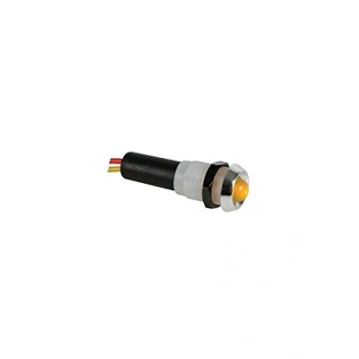 Afbeelding van LED LAMP 24V GEEL CHROMEN BEHUIZING