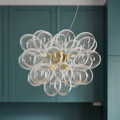 Afbeelding van By Rydéns Gross hanglamp, messing/helder, Ø 50 cm, glas