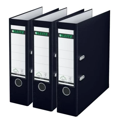 Afbeelding van Leitz 180 Ordner Kunststof 80 mm 3 stuks A4 Zwart