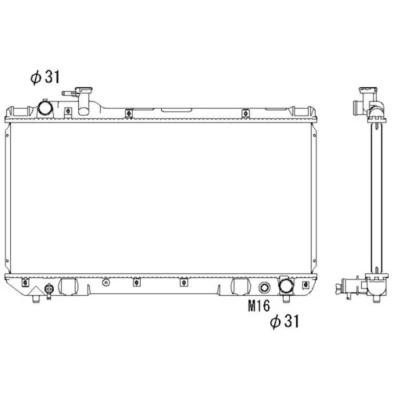 Afbeelding van NRF 503988 Radiateur Aluminium 698 350 26 Koelribben gesoldeerd