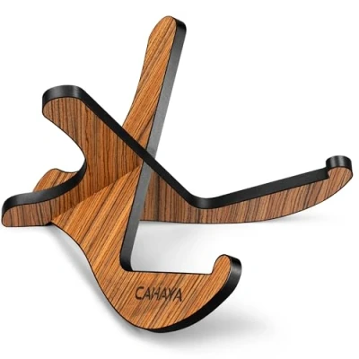 Afbeelding van CAHAYA Zebrano CY000180 2 Opvouwbare antislip houten gitaarstandaard voor akoestische gitaar klassieke bas