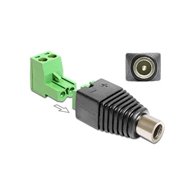 Afbeelding van DeLOCK 65423 kabeladapter/verloopstukje DC 2.1 x 5.5 mm 2p Zwart, Groen