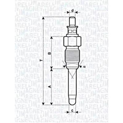 Afbeelding van MAGNETI MARELLI 062900059304 Gloeibougie 11V 10A M12X1,25
