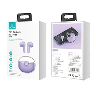 Afbeelding van USAMS Wireless Earbuds BU12 Series (BHUBU02) TWS, Bluetooth 5.1, Dual Channel Stereo Purple