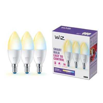 Afbeelding van WiZ Kaarslamp 3 pack Slimme LED Verlichting Warm tot Koelwit licht E14 40W mat Wi Fi
