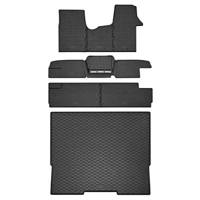 Afbeelding van Op maat gemaakte rubberen kofferbakmat, voor Opel` Vivaro B 2014 2019 L2, met autobeschermhoes
