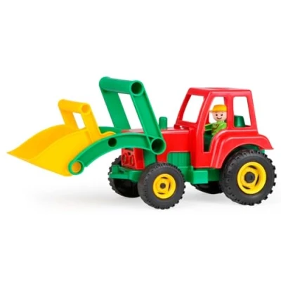 Afbeelding van LENA Actieve tractor met schep voor, presentatiekarton, 04361