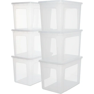Afbeelding van IRIS Clearbox Opbergbox 70L Kunststof Transparant Set van 6