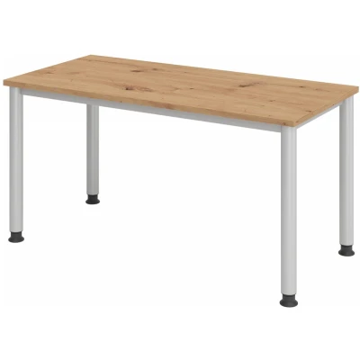 Afbeelding van HILO 614 S Bureau Tafelhoogte I In hoogte verstelbaar 140 x 67 Essen Eik/Zilver