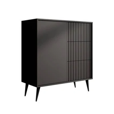 Afbeelding van Meubella Dressoir Winq Antraciet 90 cm