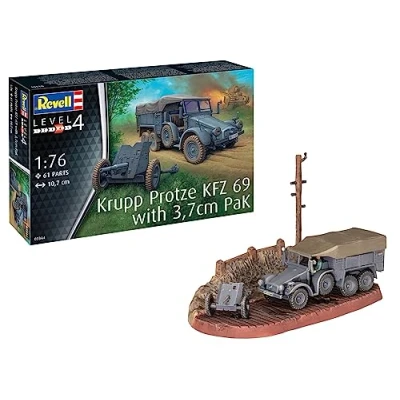 Afbeelding van 1:76 Revell 03344 Krupp Protze KFZ 69 with 3,7cm Pak Plastic Modelbouwpakket