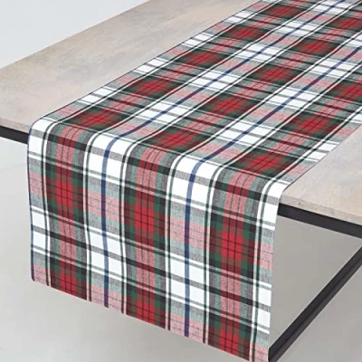 Afbeelding van Homescapes MacDuff geruite tafelloper, 100% katoen, meerkleurig