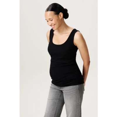 Afbeelding van Noppies Voedingstop Evita Black XS 95% Organisch katoen / 5% Elastomeer