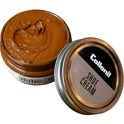 Afbeelding van Collonil Shoe Cream leer vet kleur verzorging voor glad glazen potje 50ml Brique licht bruin 331