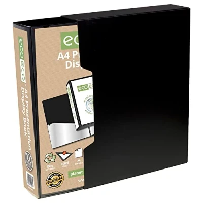 Afbeelding van eco A4 50% gerecycled, 100 zakken, kleur: zwart, presentatie, boekweergave en weergave van de doos eco067