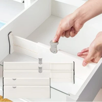 Afbeelding van BillyBath Ladeverdeler en organizer, set van 4 verstelbare ladeverdelers voor wastafel, badkamer, keuken, kantoor