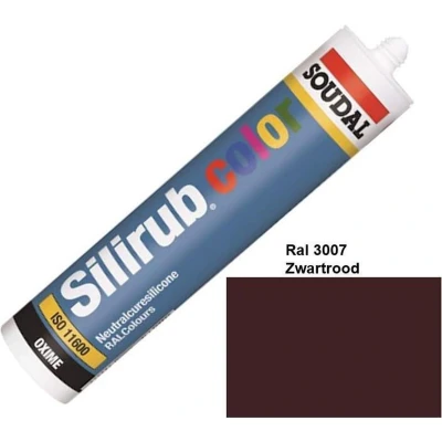 Afbeelding van Soudal Silirub Color 300ml RAL 3007 (zwartrood)