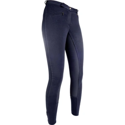 Afbeelding van HKM Rijbroek Basic Belmtex Grip 3/4 Zitvlak Donkerblauw 158