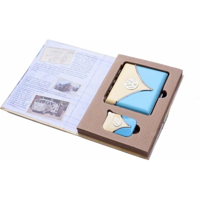 Afbeelding van Volkswagen Sigarettendoosje &amp; Aansteker Blauw Giftbox