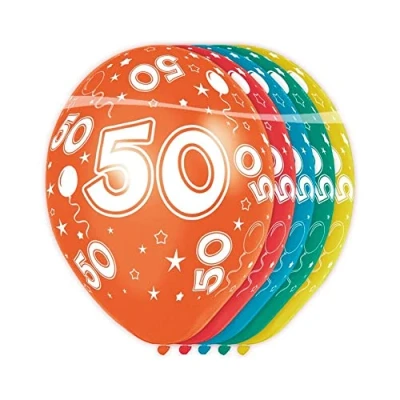 Afbeelding van Ballon 50 jaar metallic 30 cm 5 stuks