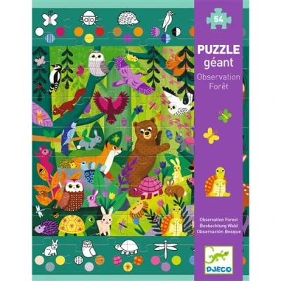 Image de Puzzle géant Djeco Observation Forêt 54 pièces