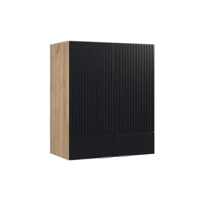 Afbeelding van Vicco Hangkast Fame Line, Zwart gestreept/Krachtige eik goud, 60 cm
