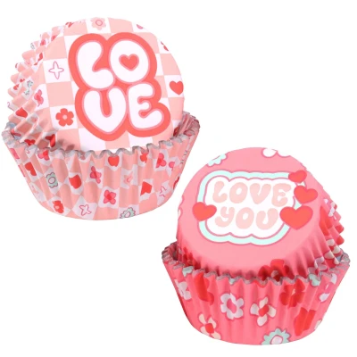 Afbeelding van PME Cupcake Cups Love Ø52mm 60st.