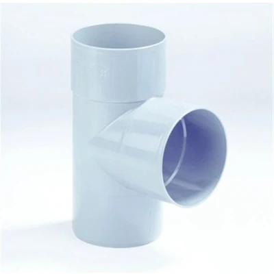 Afbeelding van Dyka T stuk 2x mof 1x spie 90 PVC grijs keurmerk BRL2012 70mm