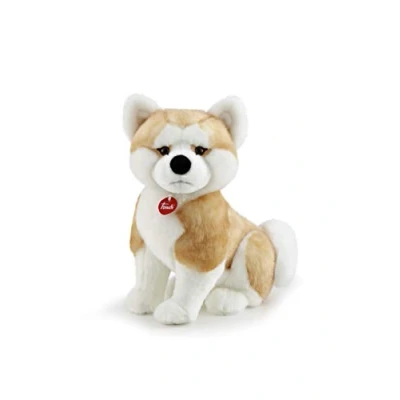 Afbeelding van Trudi Classic knuffel Hond Akita Groot 36 cm Hoge kwaliteit pluche Knuffeldier voor jongens en meisjes Beige Wit 20x36x31 maat L
