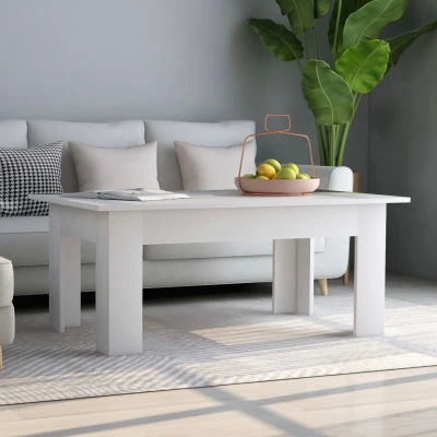 Afbeelding van Salontafel 100x60x42 cm bewerkt hout wit