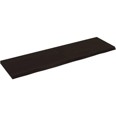 Afbeelding van vidaXL Wastafelblad 140x40x(2 4) cm behandeld massief hout donkerbruin