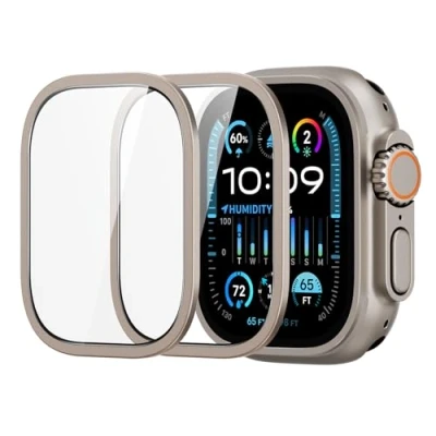 Afbeelding van ESR Armorite Displaybeschermfolie van gehard glas met aluminium frame voor Apple Watch Ultra 2/1 (2024/2023/2022) 49 mm, 2 stuks