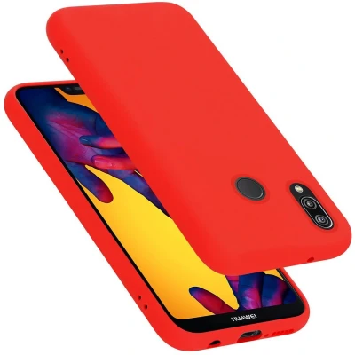 Afbeelding van Cadorabo Hoesje geschikt voor Huawei P20 LITE 2018 / NOVA 3E in LIQUID ROOD Beschermhoes gemaakt van flexibel TPU silicone Case Cover