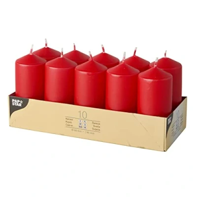 Afbeelding van Papstar kaarsen / pijler rood (10 stuks)
