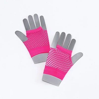 Afbeelding van Roze korte visnet handschoenen voor volwassenen
