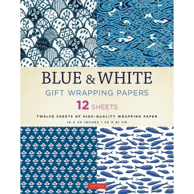 Afbeelding van Blue &amp; White Gift Wrapping Papers