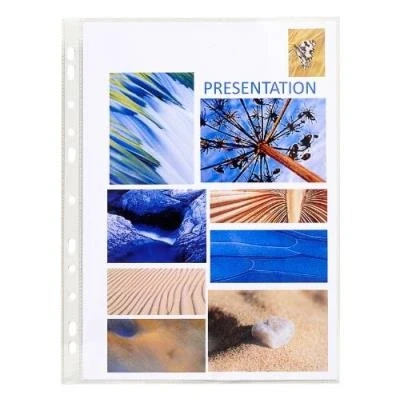 Image de Etui carton de 100 pochettes perforees pvc lisse exacompta 3194e